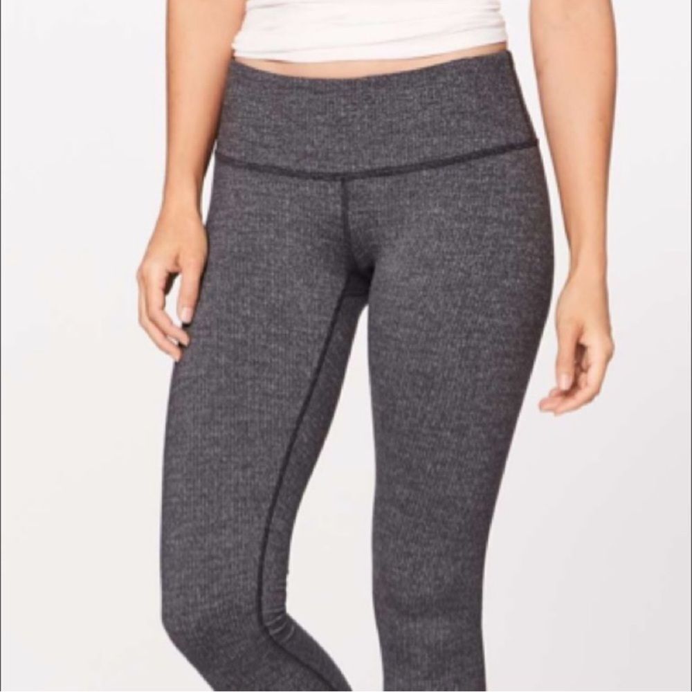 Lululemon Womens Wunder Under Crop Leggings Gray Size 8